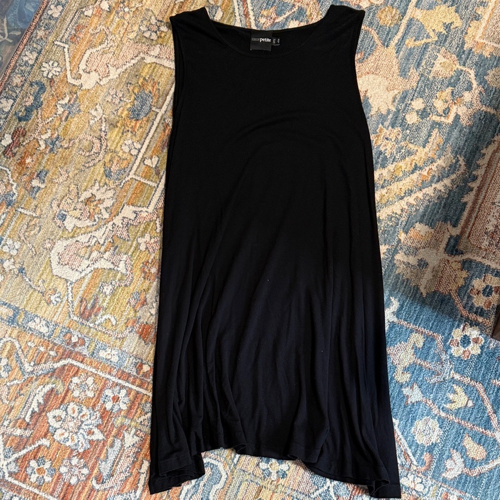 ASOS Petite Black Sleeveless Swing Dress